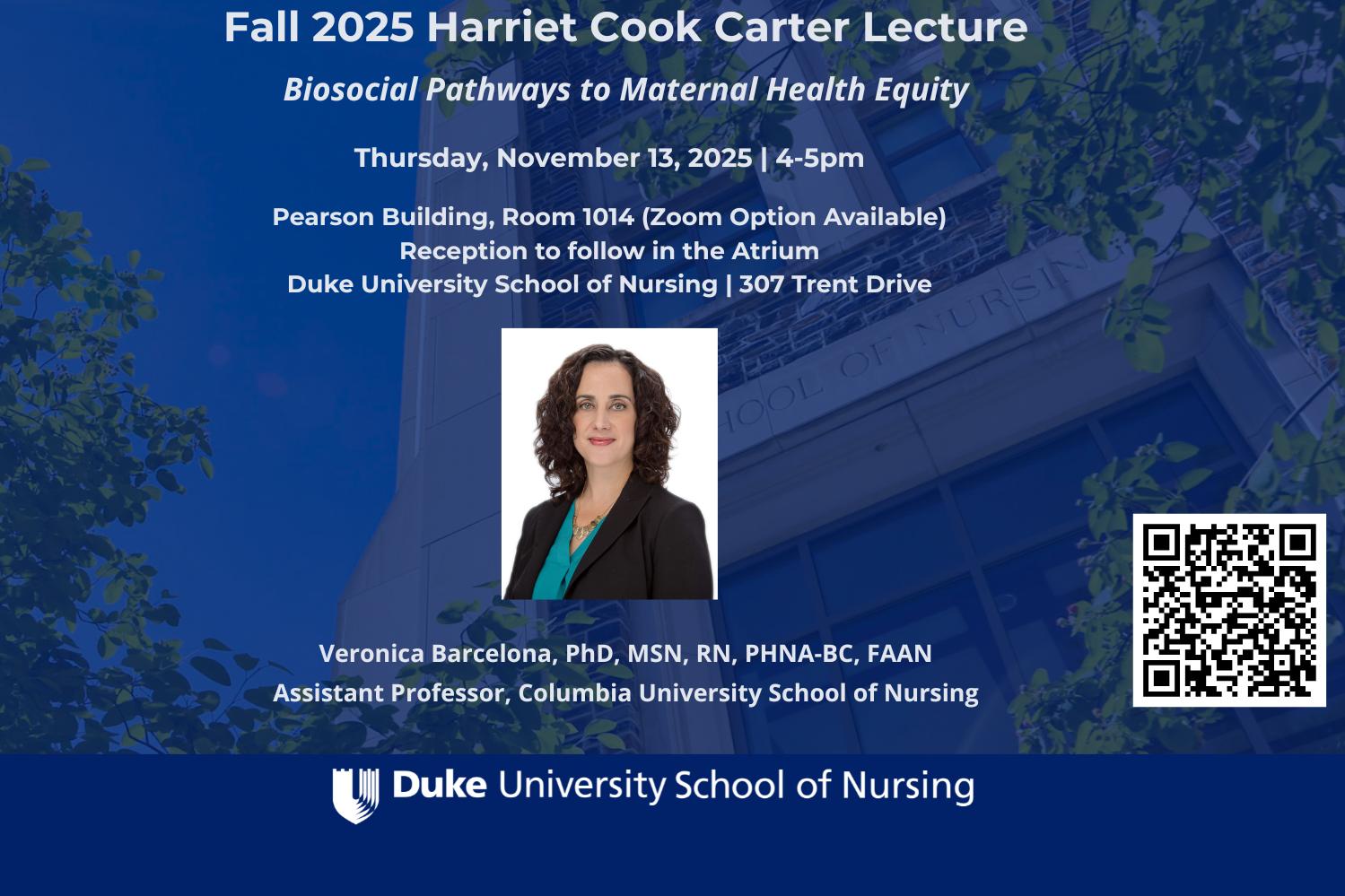 Fall 2025 Harriet Cook Carter Lecture